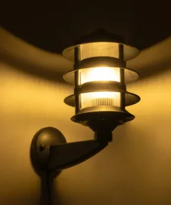 Alternative view of GloboStar® LANTERNA 203-0244 Μοντέρνο Επιτοίχιο Φωτιστικό Φαναράκι Μονόφωτο 1 x E27 IP44 Μαύρο Πλαστικό - Μ26 x Π23 x Υ30cm