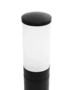 GloboStar® GARDENIO 203-0251 Μοντέρνο Επιδαπέδιο Φωτιστικό Κολωνάκι Κήπου Μονόφωτο 1 x E27 IP44 Μαύρο Πλαστικό - Μ15 x Π15 x Υ56cm 12 203 0251 5