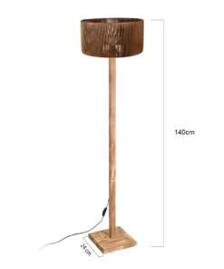 Alternative view of GloboStar® HOLZ 203-0252 Μοντέρνο Επιδαπέδιο Φωτιστικό Μονόφωτο 1 x E27 IP20 Μπέζ Ξύλο - Μ30 x Π30 x Y140cm