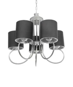 GloboStar® GLOBOSTAR® TRITON 203-0255 Vintage Κρεμαστό Φωτιστικό Οροφής με Ντουί 5 x E27 AC 220-240V IP20 - Ασημί & Γκρι - Μ50 x Π50 x Υ48cm