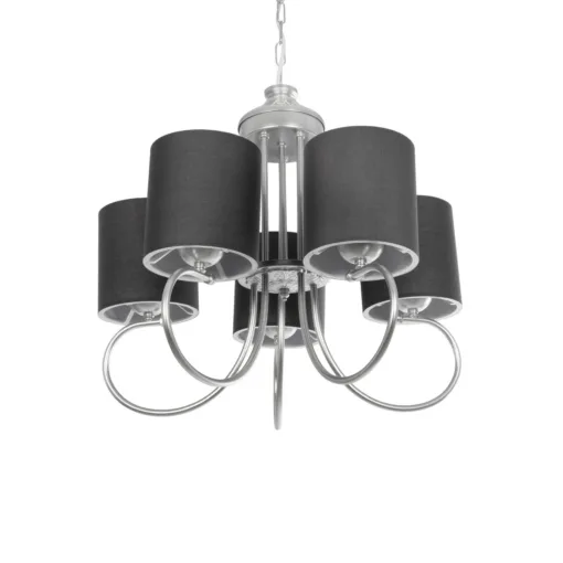 GloboStar® GLOBOSTAR® TRITON 203-0255 Vintage Κρεμαστό Φωτιστικό Οροφής με Ντουί 5 x E27 AC 220-240V IP20 - Ασημί & Γκρι - Μ50 x Π50 x Υ48cm