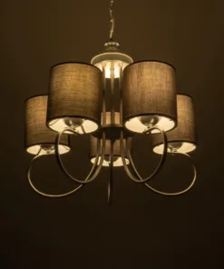 Alternative view of GLOBOSTAR® TRITON 203-0255 Vintage Κρεμαστό Φωτιστικό Οροφής με Ντουί 5 x E27 AC 220-240V IP20 - Ασημί & Γκρι - Μ50 x Π50 x Υ48cm