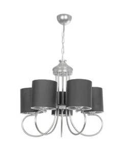 GLOBOSTAR® TRITON 203-0255 Vintage Κρεμαστό Φωτιστικό Οροφής με Ντουί 5 x E27 AC 220-240V IP20 - Ασημί & Γκρι - Μ50 x Π50 x Υ48cm 14 203 0255 4