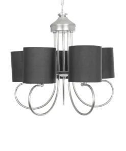 GLOBOSTAR® TRITON 203-0255 Vintage Κρεμαστό Φωτιστικό Οροφής με Ντουί 5 x E27 AC 220-240V IP20 - Ασημί & Γκρι - Μ50 x Π50 x Υ48cm 15 203 0255 5