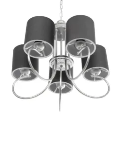 GLOBOSTAR® TRITON 203-0255 Vintage Κρεμαστό Φωτιστικό Οροφής με Ντουί 5 x E27 AC 220-240V IP20 - Ασημί & Γκρι - Μ50 x Π50 x Υ48cm 16 203 0255 6