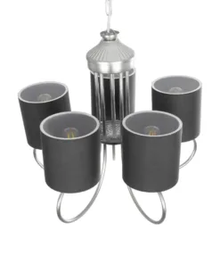 GLOBOSTAR® TRITON 203-0255 Vintage Κρεμαστό Φωτιστικό Οροφής με Ντουί 5 x E27 AC 220-240V IP20 - Ασημί & Γκρι - Μ50 x Π50 x Υ48cm 17 203 0255 7