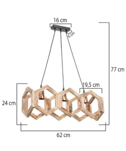 GLOBOSTAR® DRURI 203-0256 Vintage Κρεμαστό Φωτιστικό Οροφής με Ντουί 3 x E27 AC 220-240V IP20 - Μπεζ - Μ62 x Π19.5 x Υ24cm 4 203 0256 2