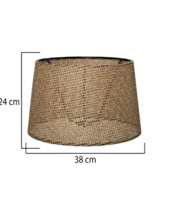 Alternative view of GloboStar® COVER 203-0261 Μοντέρνο Φωτιστικό Καπέλο Μπέζ Διάτρητο Ύφασμα - Μ38 x Π38 x Υ30cm