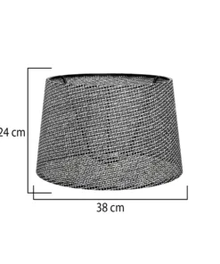 Alternative view of GloboStar® COVER 203-0262 Μοντέρνο Φωτιστικό Καπέλο Γκρί Διάτρητο Ύφασμα - Μ38 x Π38 x Υ30cm