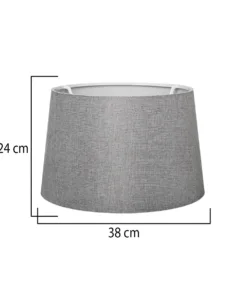 Alternative view of GloboStar® COVER 203-0264 Μοντέρνο Φωτιστικό Καπέλο Γκρί Ύφασμα - Μ38 x Π38 x Υ30cm