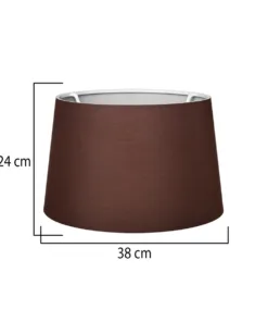 Alternative view of GloboStar® COVER 203-0265 Μοντέρνο Φωτιστικό Καπέλο Καφέ Ύφασμα - Μ38 x Π38 x Υ30cm