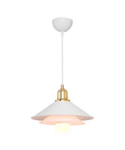 Alternative view of GLOBOSTAR® FERRO 203-0268 Μοντέρνο Κρεμαστό Φωτιστικό Οροφής με Ντουί 1 x E27 AC 220-240V IP20 - Λευκό & Χρυσό - Μ30 x Π30 x Υ19cm