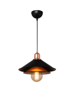 Alternative view of GLOBOSTAR® FERRO 203-0269 Μοντέρνο Κρεμαστό Φωτιστικό Οροφής με Ντουί 1 x E27 AC 220-240V IP20 - Μαύρο & Χάλκινο - Μ30 x Π30 x Υ19cm