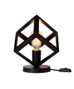 Alternative view of GloboStar® DISE 203-0272 Μοντέρνο Eπιτραπέζιο Φωτιστικό Μονόφωτο 1 x E27 IP20 Μαύρο Πλαστικό - Μ28 x Π28 x Υ29cm