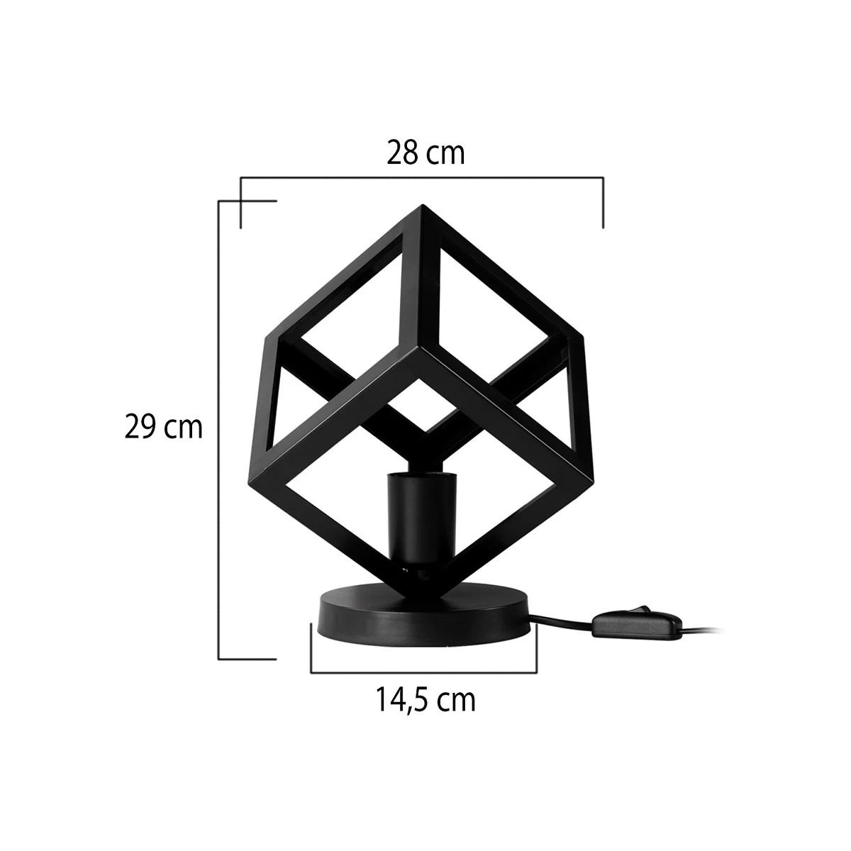 GloboStar® DISE 203-0272 Μοντέρνο Eπιτραπέζιο Φωτιστικό Μονόφωτο 1 x E27 IP20 Μαύρο Πλαστικό - Μ28 x Π28 x Υ29cm 4 GloboStar® DISE 203-0272 Μοντέρνο Eπιτραπέζιο Φωτιστικό Μονόφωτο 1 x E27 IP20 Μαύρο Πλαστικό - Μ28 x Π28 x Υ29cm - Image 3