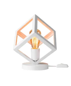 Alternative view of GloboStar® DISE 203-0273 Μοντέρνο Eπιτραπέζιο Φωτιστικό Μονόφωτο 1 x E27 IP20 Λευκό Πλαστικό - Μ28 x Π28 x Υ29cm