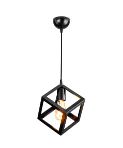 Alternative view of GLOBOSTAR® DISE 203-0274 Μοντέρνο Κρεμαστό Φωτιστικό Οροφής με Ντουί 1 x E27 AC 220-240V IP20 - Μαύρο - Μ22 x Π22 x Υ24cm