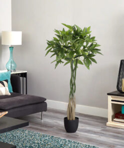 GloboStar® Artificial Garden PACHIRA GLABRA 20426 Τεχνητό Διακοσμητικό Φυτό Παχίρα της Τύχης Υ120cm 15 20426