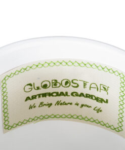 GloboStar® Artificial Garden KASOS 20444 Πήλινο Κεραμικό Κασπώ Γλάστρα - Flower Pot Λευκό με Χρυσό Φ15cm x Υ15cm 19 20444 9
