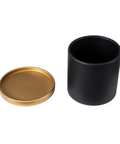 GloboStar® Artificial Garden ELAFONISOS 20446 Πήλινο Κεραμικό Κασπώ Γλάστρα - Flower Pot Μαύρο με Χρυσό Φ15cm x Υ15cm 19 20446 7