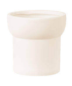 GloboStar® GloboStar® Artificial Garden MALLORCA 20449 Πήλινο Κεραμικό Κασπώ Γλάστρα - Flower Pot Μπεζ Φ14cm x Υ14cm