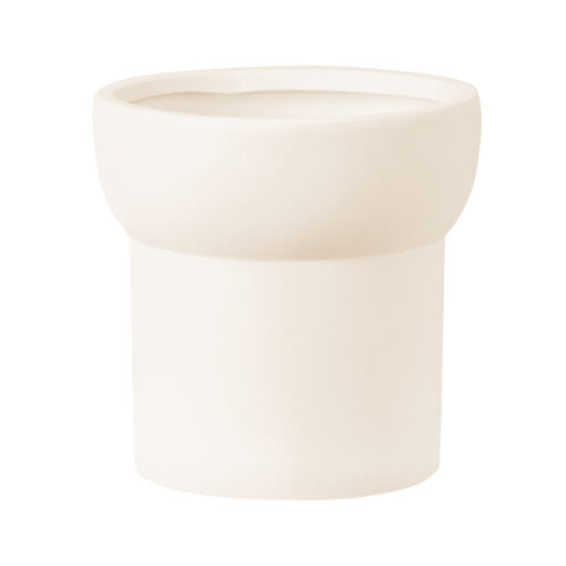GloboStar® GloboStar® Artificial Garden MALLORCA 20449 Πήλινο Κεραμικό Κασπώ Γλάστρα - Flower Pot Μπεζ Φ14cm x Υ14cm