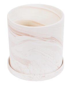 Alternative view of GloboStar® Artificial Garden LINDOS 20450 Πήλινο Κεραμικό Κασπώ Γλάστρα - Flower Pot Απαλό Ροζ Φ20cm x Υ20cm