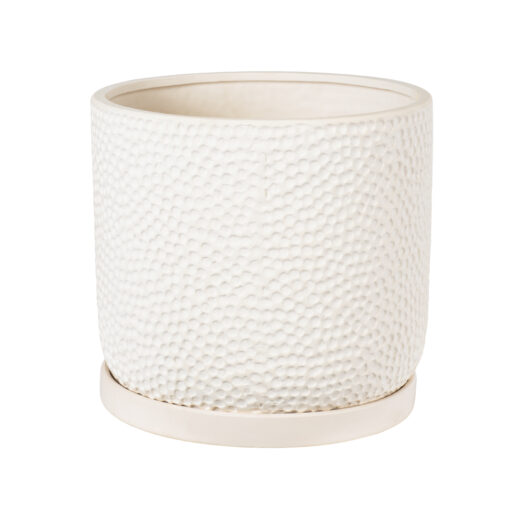 GloboStar® GloboStar® Artificial Garden PARGA 20452 Πήλινο Κεραμικό Κασπώ Γλάστρα - Flower Pot Μπεζ Φ23cm x Υ20.5cm