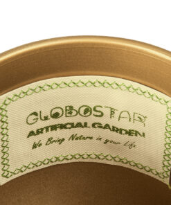 GloboStar® Artificial Garden CHANIA 20453 Πήλινο Κεραμικό Κασπώ Γλάστρα - Flower Pot Χρυσό Φ15cm x Υ15cm 13 20453 6