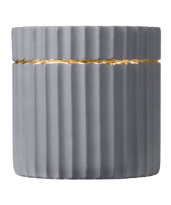 GloboStar® Artificial Garden PAXOS 20455 Πήλινο Κεραμικό Κασπώ Γλάστρα - Flower Pot Γκρι με Χρυσό Φ17cm x Υ17cm 11 20455 4