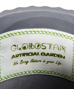 GloboStar® Artificial Garden PAXOS 20455 Πήλινο Κεραμικό Κασπώ Γλάστρα - Flower Pot Γκρι με Χρυσό Φ17cm x Υ17cm 13 20455 6