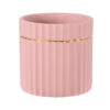 GloboStar® GloboStar® Artificial Garden RETHYMNO 20456 Πήλινο Κεραμικό Κασπώ Γλάστρα - Flower Pot Ροζ με Χρυσό Φ17cm x Υ17cm