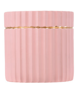 GloboStar® Artificial Garden RETHYMNO 20456 Πήλινο Κεραμικό Κασπώ Γλάστρα - Flower Pot Ροζ με Χρυσό Φ17cm x Υ17cm 11 20456 4