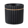 GloboStar® GloboStar® Artificial Garden KOS 20457 Πήλινο Κεραμικό Κασπώ Γλάστρα - Flower Pot Μαύρο με Χρυσό Φ17cm x Υ17cm