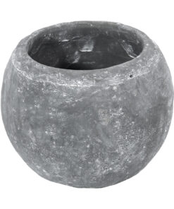 Alternative view of GloboStar® Artificial Garden ALONISSOS 20458 Τσιμεντένιο Κασπώ Γλάστρα - Flower Pot Γκρι Φ18.5cm x Υ14.5cm