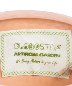 GloboStar® Artificial Garden CHIOS 20462 Κρεμαστό Πήλινο Κεραμικό Κασπώ Γλάστρα - Flower Pot Κεραμιδί με Λευκό Φ19.5cm x Υ11.5cm 18 20462 8