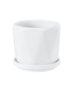 GloboStar® Artificial Garden KARPATHOS 20463 ΣΕΤ 3 Πήλινα Κεραμικά Κασπώ Γλάστρες - Flower Pots Λευκό A:Φ10cm x Υ10cm B:Φ13cm x Υ13.5cm C:Φ16cm x Υ16.5cm 25 20463 10