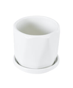 GloboStar® Artificial Garden KARPATHOS 20463 ΣΕΤ 3 Πήλινα Κεραμικά Κασπώ Γλάστρες - Flower Pots Λευκό A:Φ10cm x Υ10cm B:Φ13cm x Υ13.5cm C:Φ16cm x Υ16.5cm 26 20463 11