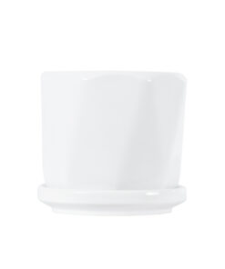 GloboStar® Artificial Garden KARPATHOS 20463 ΣΕΤ 3 Πήλινα Κεραμικά Κασπώ Γλάστρες - Flower Pots Λευκό A:Φ10cm x Υ10cm B:Φ13cm x Υ13.5cm C:Φ16cm x Υ16.5cm 27 20463 12