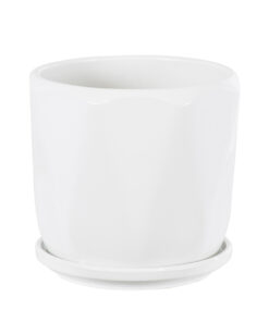 GloboStar® Artificial Garden KARPATHOS 20463 ΣΕΤ 3 Πήλινα Κεραμικά Κασπώ Γλάστρες - Flower Pots Λευκό A:Φ10cm x Υ10cm B:Φ13cm x Υ13.5cm C:Φ16cm x Υ16.5cm 19 20463 4