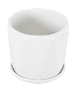 GloboStar® Artificial Garden KARPATHOS 20463 ΣΕΤ 3 Πήλινα Κεραμικά Κασπώ Γλάστρες - Flower Pots Λευκό A:Φ10cm x Υ10cm B:Φ13cm x Υ13.5cm C:Φ16cm x Υ16.5cm 20 20463 5