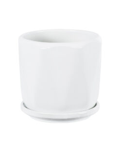 GloboStar® Artificial Garden KARPATHOS 20463 ΣΕΤ 3 Πήλινα Κεραμικά Κασπώ Γλάστρες - Flower Pots Λευκό A:Φ10cm x Υ10cm B:Φ13cm x Υ13.5cm C:Φ16cm x Υ16.5cm 22 20463 7