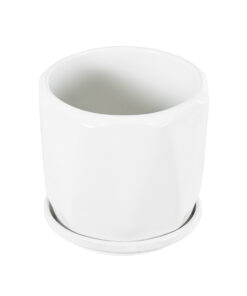 GloboStar® Artificial Garden KARPATHOS 20463 ΣΕΤ 3 Πήλινα Κεραμικά Κασπώ Γλάστρες - Flower Pots Λευκό A:Φ10cm x Υ10cm B:Φ13cm x Υ13.5cm C:Φ16cm x Υ16.5cm 23 20463 8