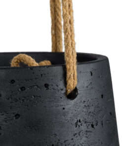 GloboStar® Artificial Garden LESVOS 20464 Κρεμαστό Πήλινο Κεραμικό Κασπώ Γλάστρα - Flower Pot Μαύρο Φ13.5cm x Υ13cm 16 20464 6