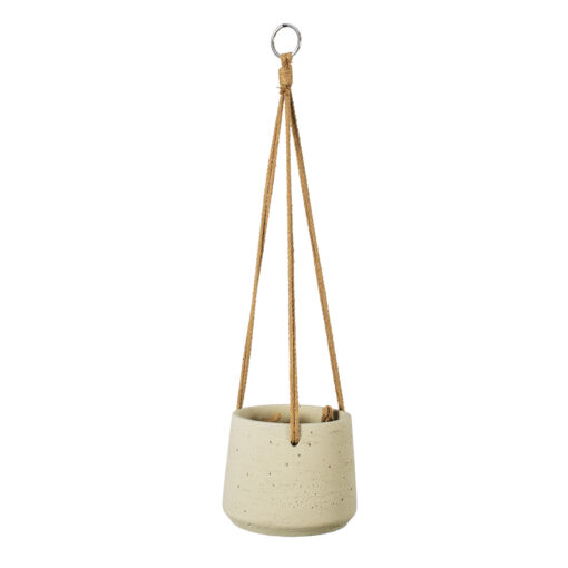 GloboStar® GloboStar® Artificial Garden DONOUSA 20465 Κρεμαστό Πήλινο Κεραμικό Κασπώ Γλάστρα - Flower Pot Μπεζ Φ13.5cm x Υ13cm