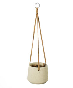 Alternative view of GloboStar® Artificial Garden DONOUSA 20465 Κρεμαστό Πήλινο Κεραμικό Κασπώ Γλάστρα - Flower Pot Μπεζ Φ13.5cm x Υ13cm