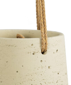 GloboStar® Artificial Garden DONOUSA 20465 Κρεμαστό Πήλινο Κεραμικό Κασπώ Γλάστρα - Flower Pot Μπεζ Φ13.5cm x Υ13cm 15 20465 6