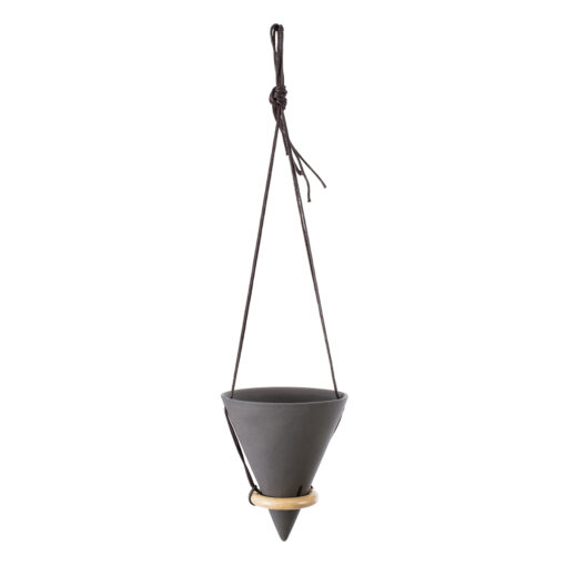 GloboStar® GloboStar® Artificial Garden AIGINA 20466 Κρεμαστό Πήλινο Κεραμικό Κασπώ Γλάστρα - Flower Pot Μαύρο Φ13cm x Υ15cm