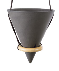 GloboStar® Artificial Garden AIGINA 20466 Κρεμαστό Πήλινο Κεραμικό Κασπώ Γλάστρα - Flower Pot Μαύρο Φ13cm x Υ15cm 14 20466 5