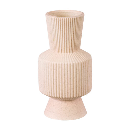 GloboStar® GloboStar® Artificial Garden CAPRI 20468 Πήλινο Κεραμικό Κασπώ Γλάστρα - Flower Pot Απαλό Μπεζ Φ7.5cm x Υ20cm